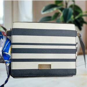 Kate Spade Navy and Cream Striped Crossbody Bag